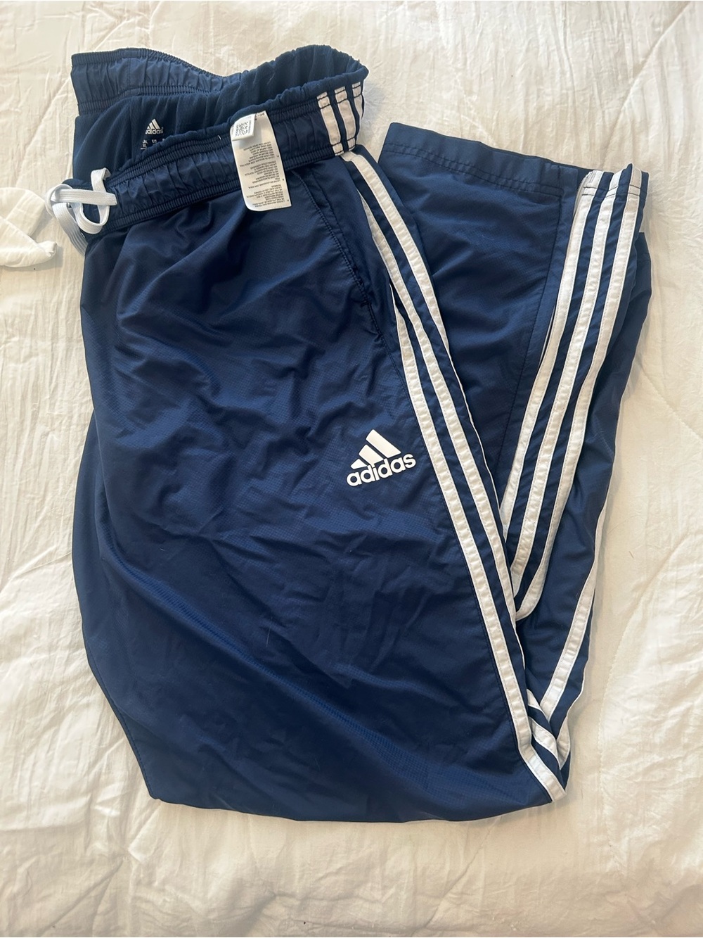 Navy adidas track pants